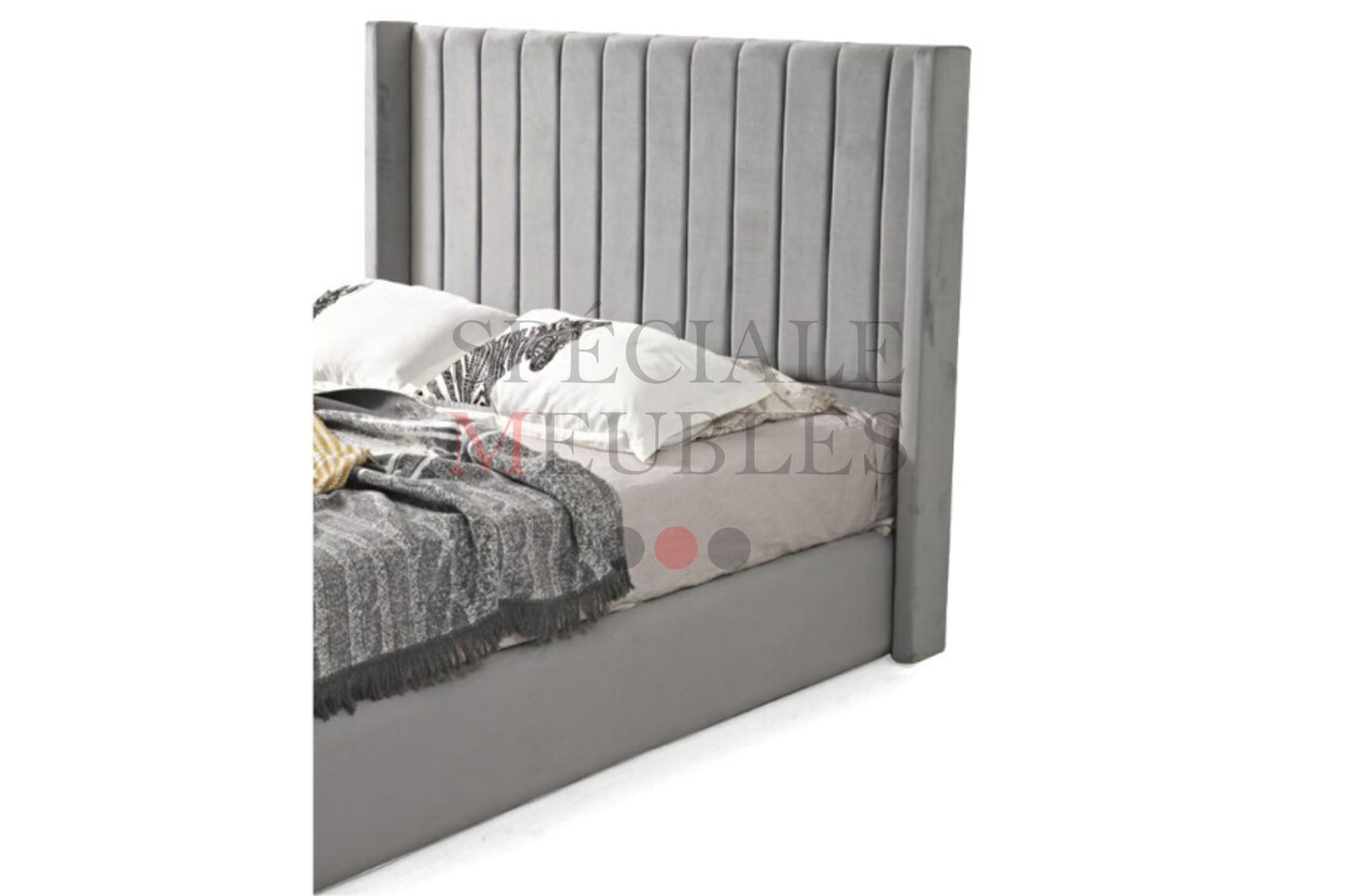 Cadre De Lit TOKYO GRIS - Velours