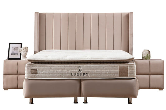 Lit Coffre TOKYO BEIGE - Velours