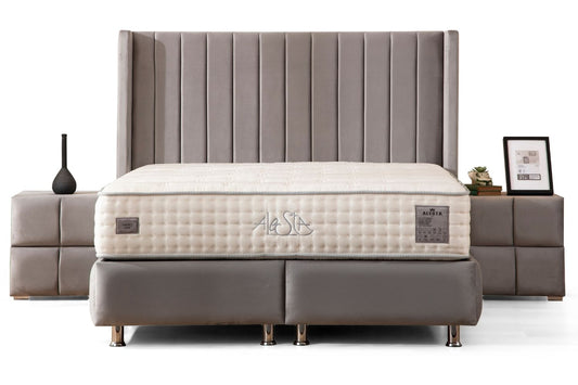 Lit Coffre TOKYO GRIS - Velours