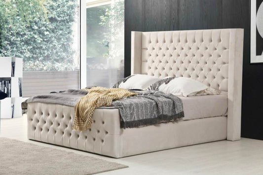 Cadre De Lit CLOUTE BIANCA - Velours capitonné