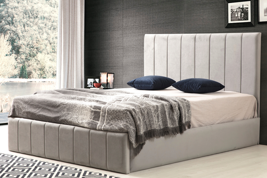 Cadre De Lit POLO GRIS - Velours