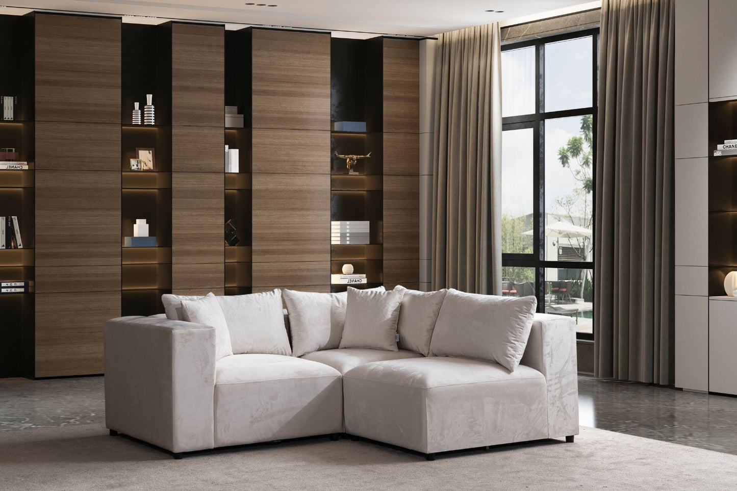 Canapé Modulable Azra Velour blanc