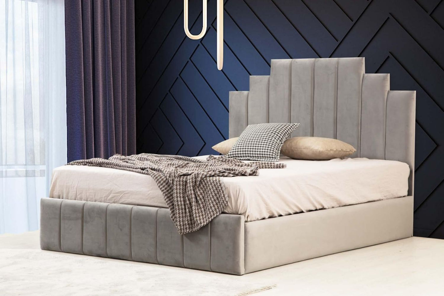 Cadre De Lit NATURA GRIS - Velours