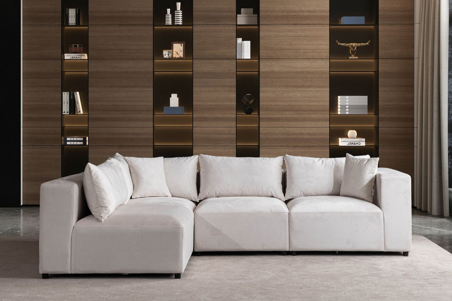 Canapé Modulable Azra Velour blanc