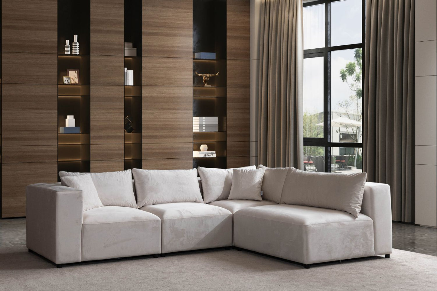 Canapé Modulable Azra Velour blanc