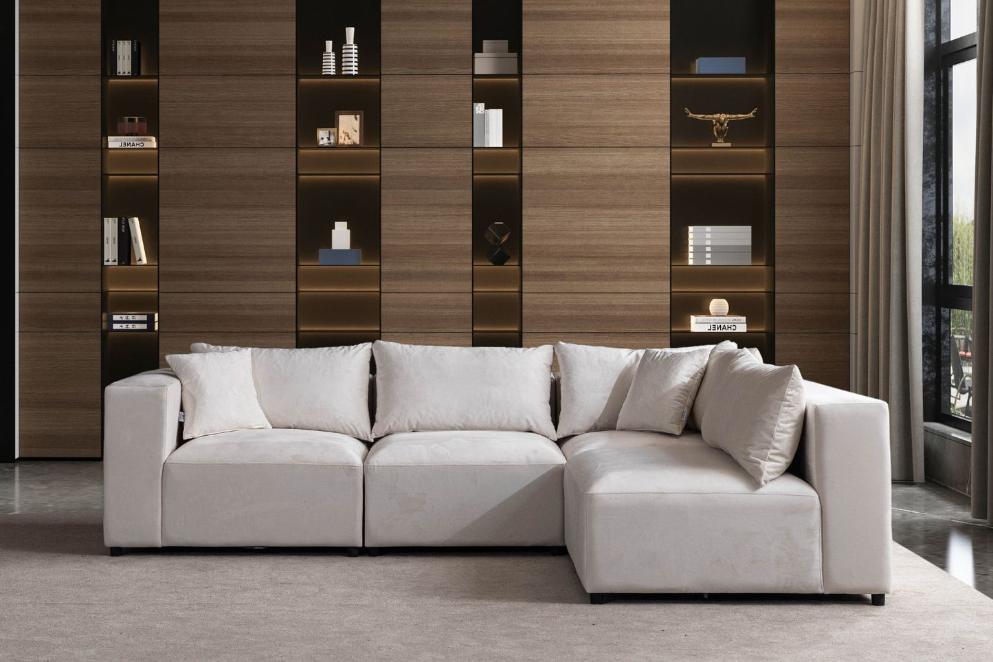 Canapé Modulable Azra Velour blanc