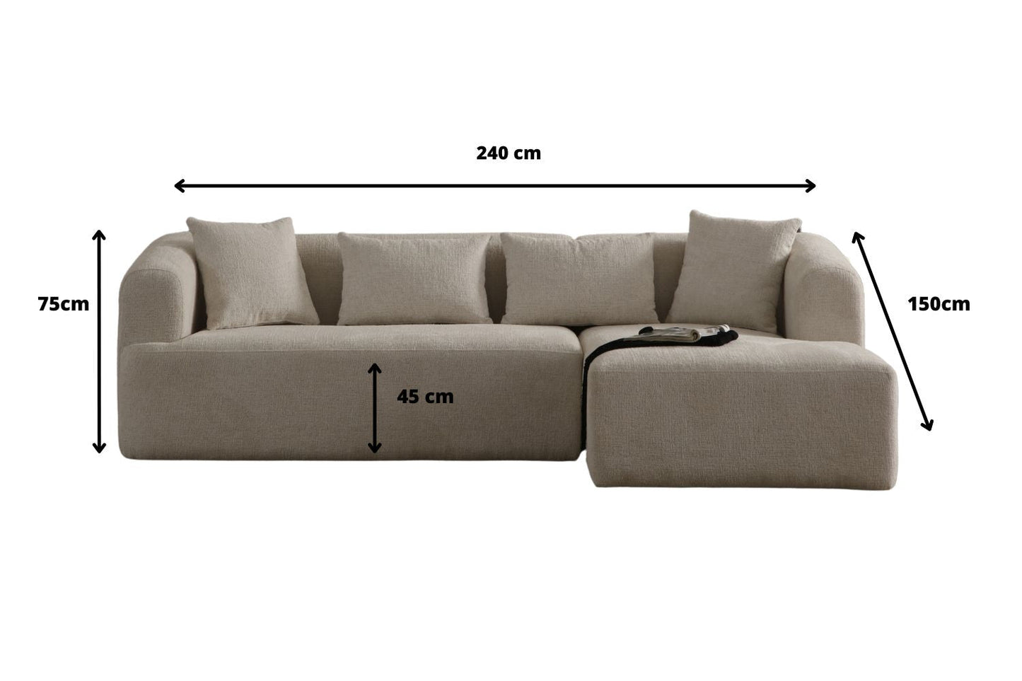 Canapé D'angle Ela Tissu Chenille