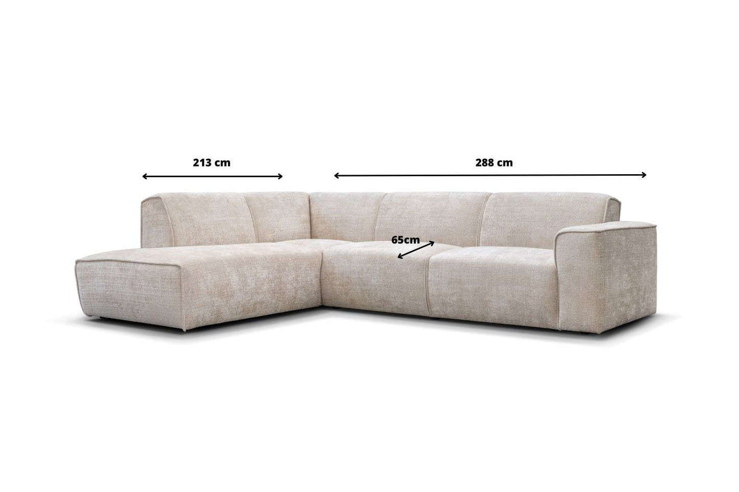 Canapé D'angle Colette tissu Marbella Beige