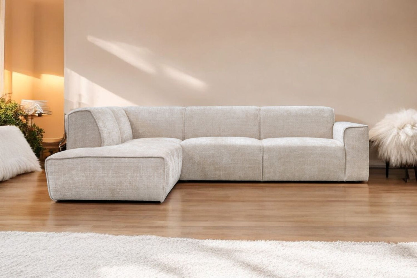 Canapé D'angle Colette tissu Marbella Beige
