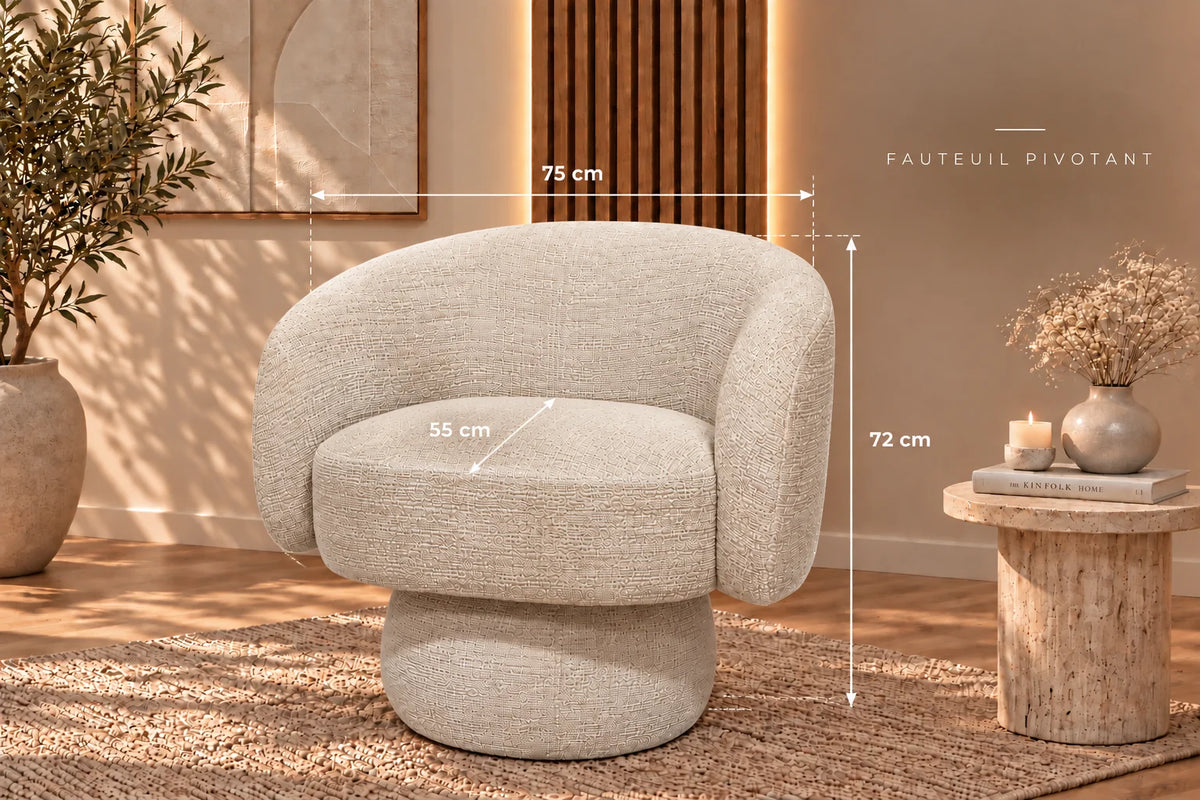 Fauteuil Nestor tissu Marbella