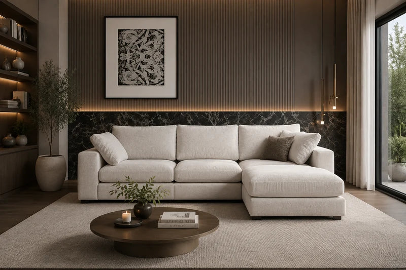 Canapé Julia Modulable Chenille 3+1 Pouf