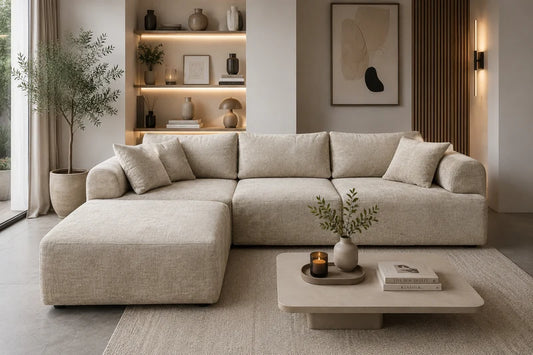 Canapé Mila Modulable Tissu Marbella Crème