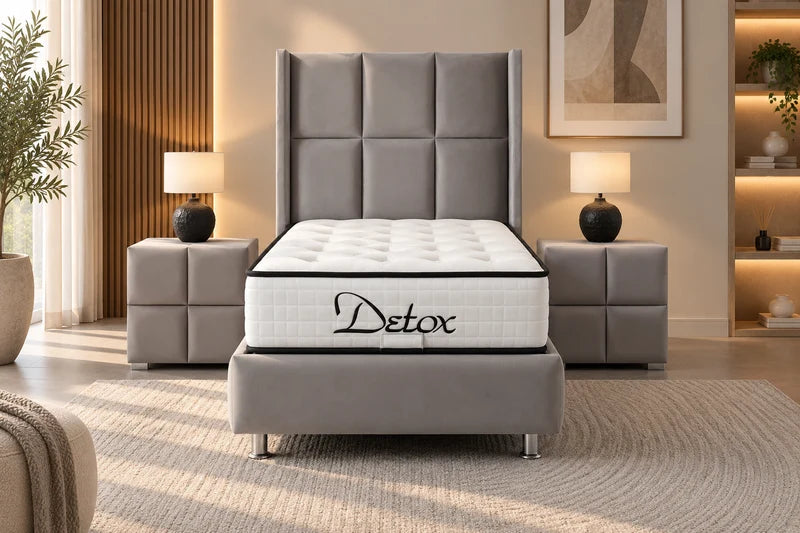 Lit Coffre Enfant RIO GRIS - Velours