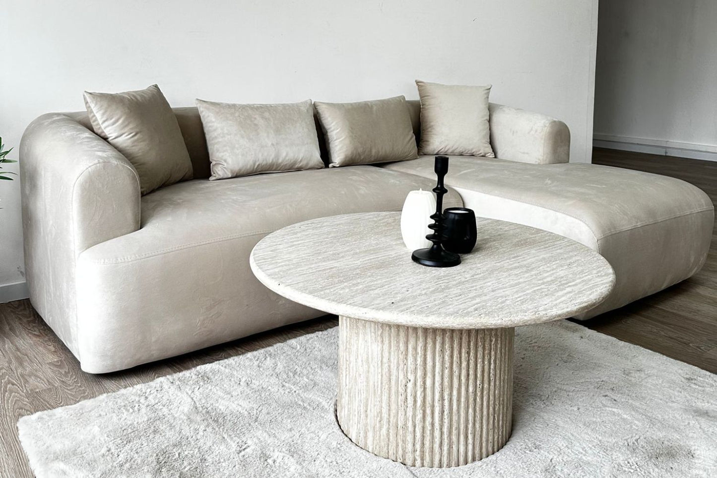 Canapé D'angle Ela Tissu velours