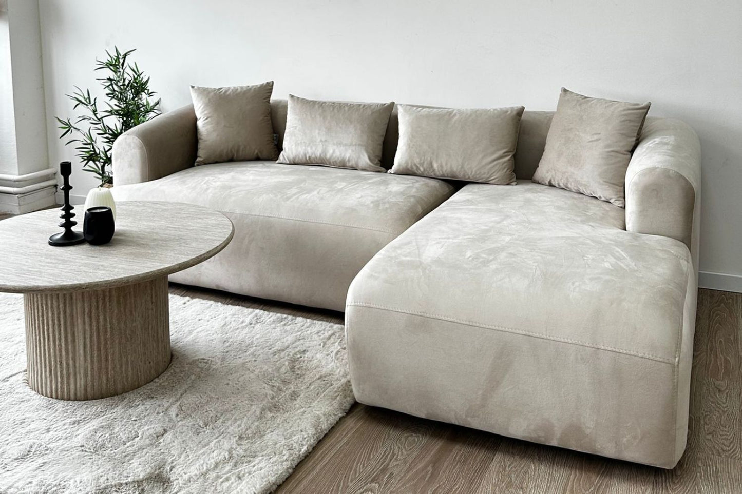 Canapé D'angle Ela Tissu velours