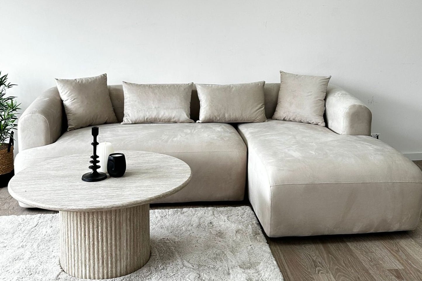 Canapé D'angle Ela Tissu velours