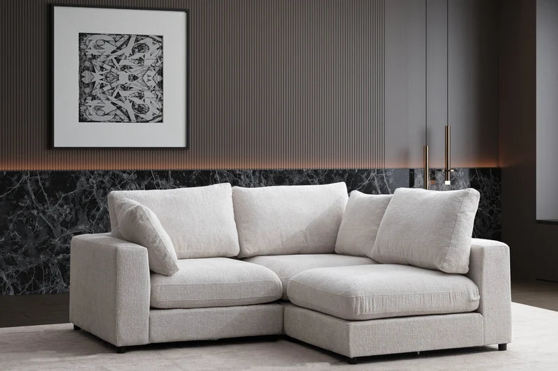 Canapé Julia Modulable Chenille 3+1 Pouf