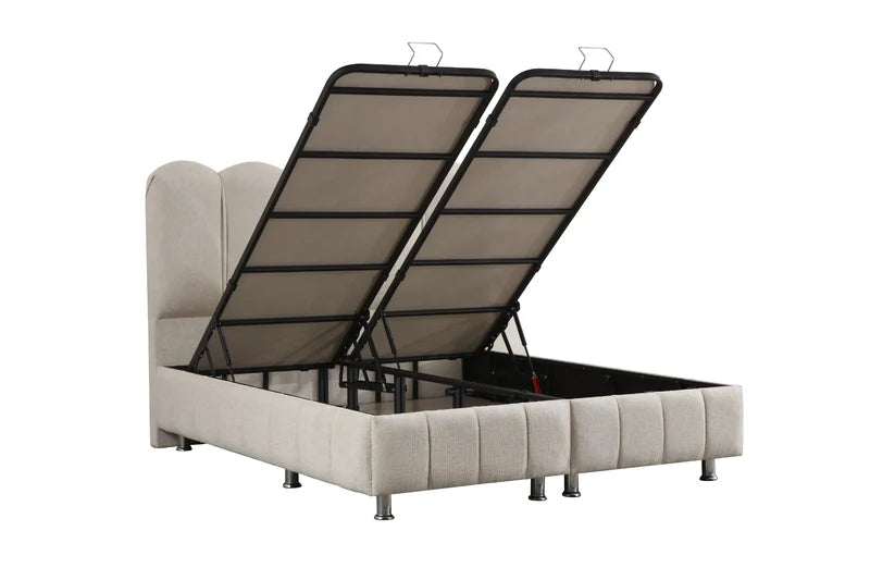 Lit Coffre EVA BLANC CASSE - Chenille