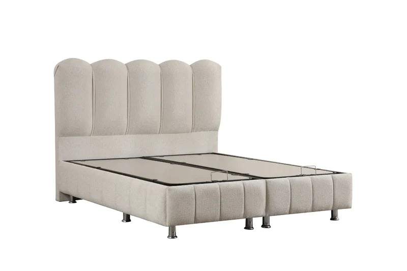 Lit Coffre EVA BLANC CASSE - Chenille