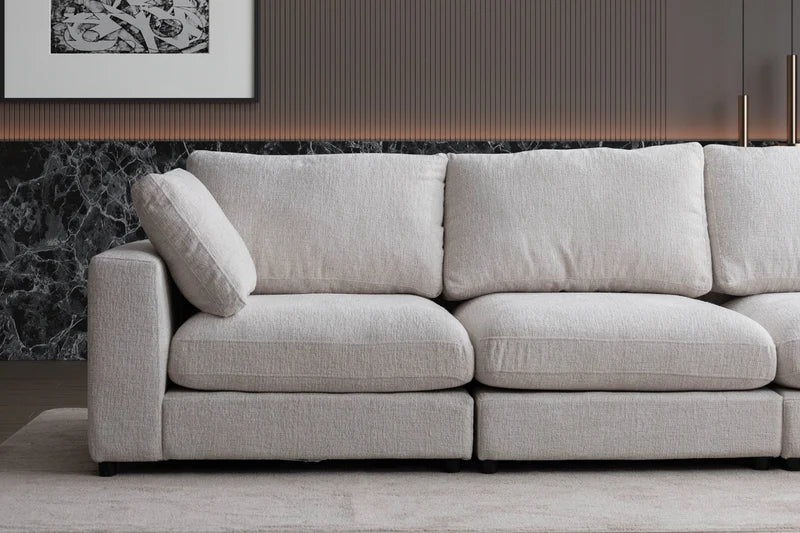 Canapé Julia Modulable Chenille 4+1 Pouf