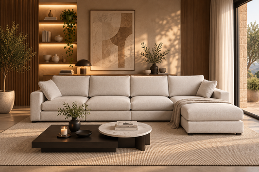 Canapé Julia Modulable Chenille 4+1 Pouf